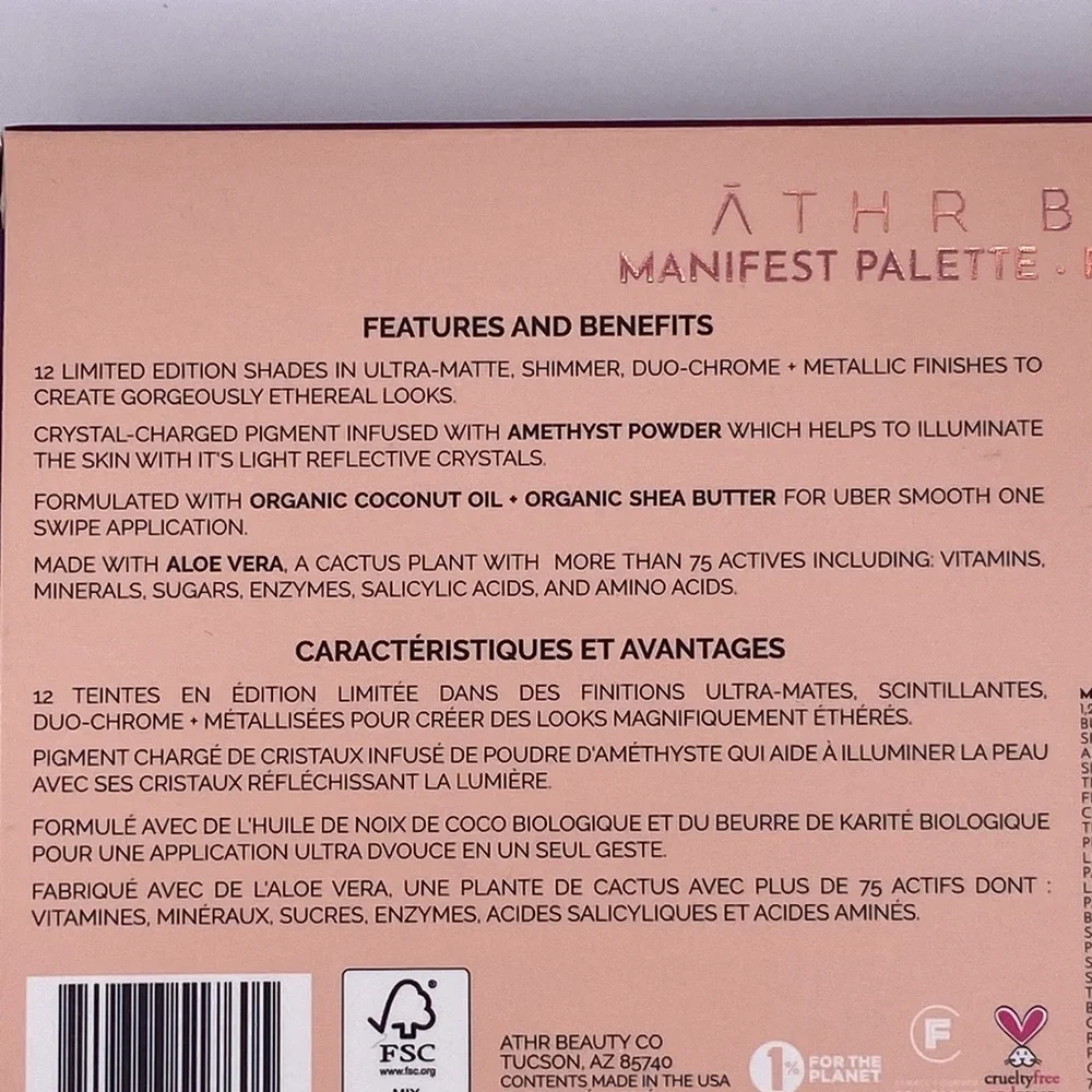 Āthr Beauty Manifest Eye shadow palette